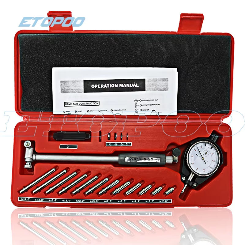 2" - 6" 0.001" Deep Engine Hole Measurement 50-160Mm 0.01Mm Dial Bore Indicator Gauge