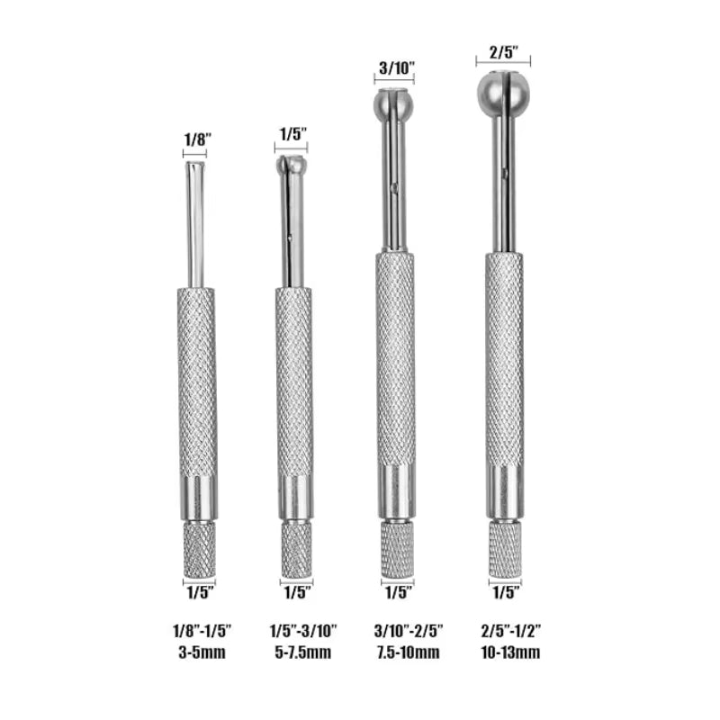 5/16"-6" 6Pcs/Set Telescoping Gauges Internal Gauge Telescoping Hole Gauge for Quick inside Measurements 4Pcs Small Bore Gauge