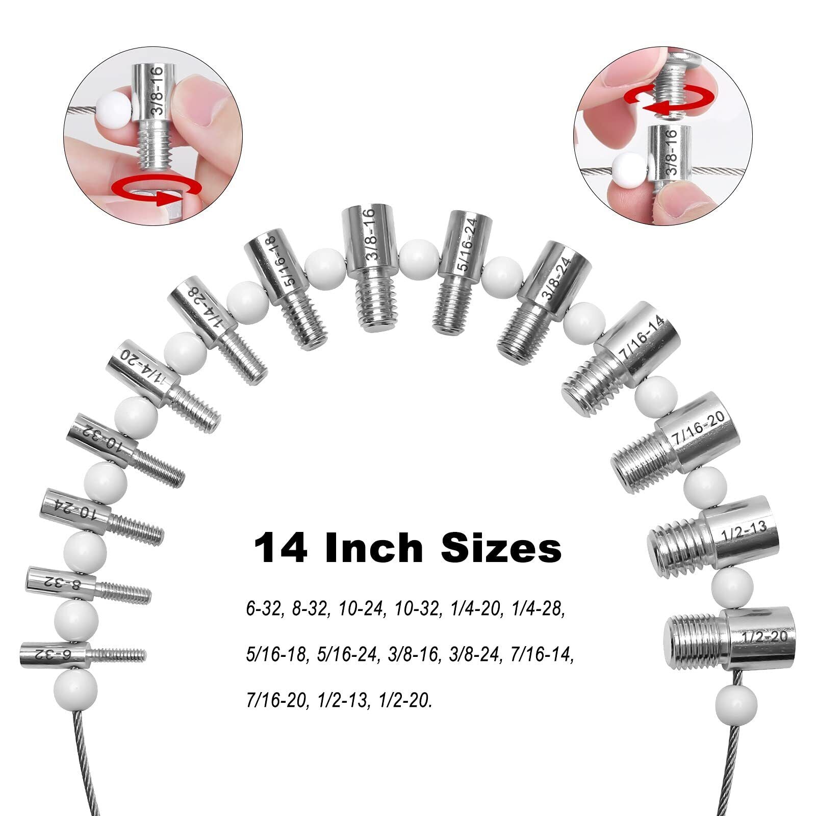 Screw Bolt Nut Thread Measure Gauge Size Checker (Inch Standard & Metric)