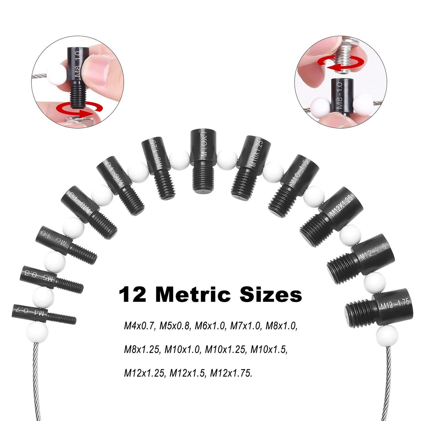 Screw Bolt Nut Thread Measure Gauge Size Checker (Inch Standard & Metric)