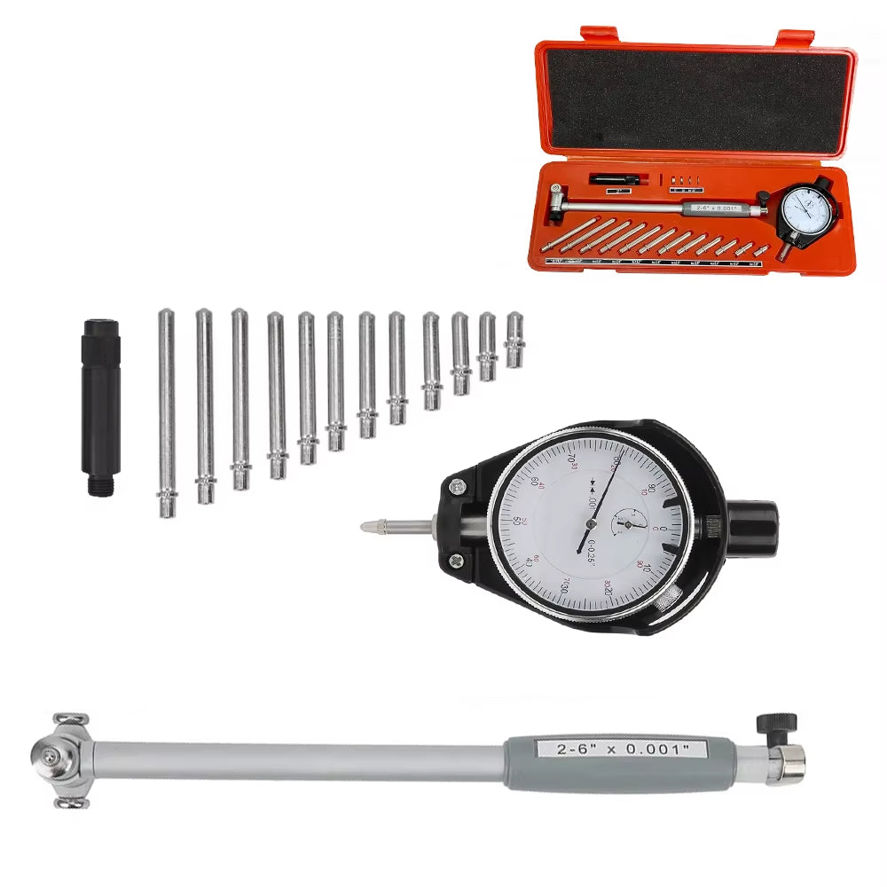 2" - 6" 0.001" Deep Engine Hole Measurement 50-160Mm 0.01Mm Dial Bore Indicator Gauge